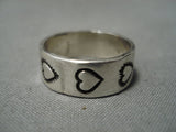 Rare Hearts Of Love Vintage Navajo Sterling Silver Native American Ring-Nativo Arts