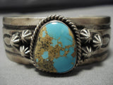 Rare High Grade Vintage Native American Navajo Royston Turquoise Sterling Silver Bracelet Old-Nativo Arts