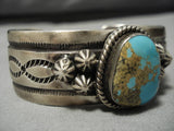 Rare High Grade Vintage Native American Navajo Royston Turquoise Sterling Silver Bracelet Old-Nativo Arts