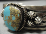 Rare High Grade Vintage Native American Navajo Royston Turquoise Sterling Silver Bracelet Old-Nativo Arts