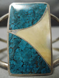 Rare Lee Family Vintage Native American Navajo Spiderweb Turquoise Sterling Silver Bracelet Old-Nativo Arts