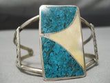 Rare Lee Family Vintage Native American Navajo Spiderweb Turquoise Sterling Silver Bracelet Old-Nativo Arts