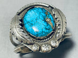 Rare Monumental Vintage Native American Navajo Morenci Turquoise Sterling Silver Bracelet-Nativo Arts