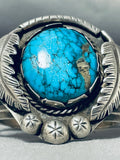 Rare Monumental Vintage Native American Navajo Morenci Turquoise Sterling Silver Bracelet-Nativo Arts