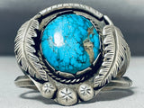 Rare Monumental Vintage Native American Navajo Morenci Turquoise Sterling Silver Bracelet-Nativo Arts