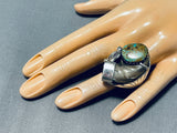 Rare Native American Navajo Royston Turquoise Sterling Silver Bear Ring-Nativo Arts