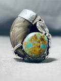 Rare Native American Navajo Royston Turquoise Sterling Silver Bear Ring-Nativo Arts
