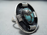 Rare Navajo Native American Turquoise Sterling Silver Ring-Nativo Arts