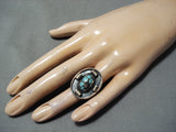 Rare Navajo Native American Turquoise Sterling Silver Ring-Nativo Arts