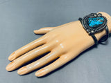 Rare Old Morenci Vintage Native American Navajo Turquoise Sterling Silver Bracelet-Nativo Arts