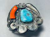 Rare Old Museum Vintage Native American Navajo Turquoise Sterling Silver Bracelet-Nativo Arts