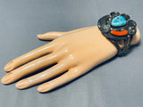 Rare Old Museum Vintage Native American Navajo Turquoise Sterling Silver Bracelet-Nativo Arts