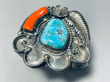 Rare Old Museum Vintage Native American Navajo Turquoise Sterling Silver Bracelet-Nativo Arts
