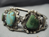 Rare Older Vintage Native American Jewelry Navajo Royston Turquoise Sterling Silver Bracelet-Nativo Arts
