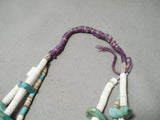 Rare Purple String Vintage Native American Navajo Turquoise Santo Domingo Necklace-Nativo Arts