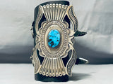 Rare Ranger Buckle Vintage Native American Navajo Turquoise Sterling Silver Ketoh Bracelet-Nativo Arts