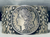 Rare San Felipe Signed Silver Dollar Sterling Silver Large Bracelet-Nativo Arts