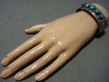 Rare Sky Blue Turquoise Vintage Native American Jewelry Navajo Sterling Silver Bracelet Cuff-Nativo Arts
