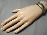 Rare Stone Sapmling Vintage Native American Navajo Turquoise Sterling Silver Bracelet Old-Nativo Arts