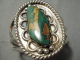 Rare Towering Vintage Native American Navajo Royston Turquoise Sterling Silver Bracelet Old-Nativo Arts