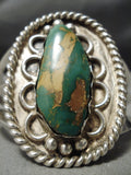 Rare Towering Vintage Native American Navajo Royston Turquoise Sterling Silver Bracelet Old-Nativo Arts