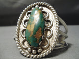 Rare Towering Vintage Native American Navajo Royston Turquoise Sterling Silver Bracelet Old-Nativo Arts