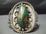 Rare Towering Vintage Native American Navajo Royston Turquoise Sterling Silver Bracelet Old-Nativo Arts