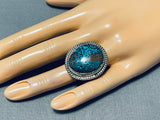 Rare Turquoise Vintage Native American Navajo Bisbee Turquoise Sterling Silver Ring-Nativo Arts