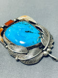 Rare Turquoise Vintage Native American Navajo Blue Diamond Turquoise Sterling Silver Pendant-Nativo Arts