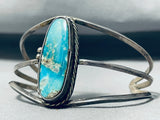Rare Turquoise Vintage Native American Navajo Gilbert Sterling Silver Bracelet-Nativo Arts