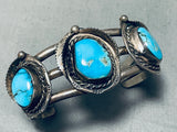 Rare Turquoise Vintage Native American Navajo Sterling Silver Gilbert Bracelet-Nativo Arts