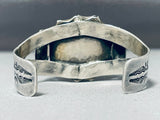 Rare Turquoise Vintage Native American Navajo Sterling Silver Repousse Bracelet-Nativo Arts