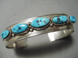 Rare Vintage Apache Turquoise Sterling Silver Native American Natural Bracelet-Nativo Arts