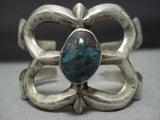 Rare!! Vintage Native American Jewelry Navajo Red Mountain Turquoise Sterling Silver Bracelet-Nativo Arts