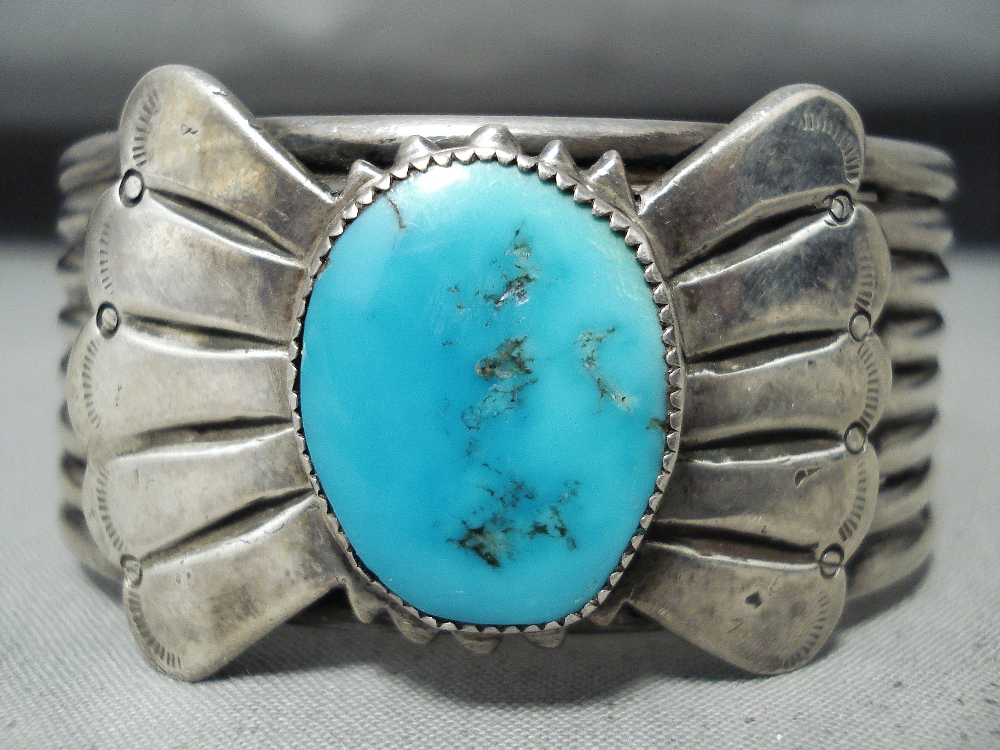 Rare Vintage Native American Navajo Butterfly Concho Turquoise