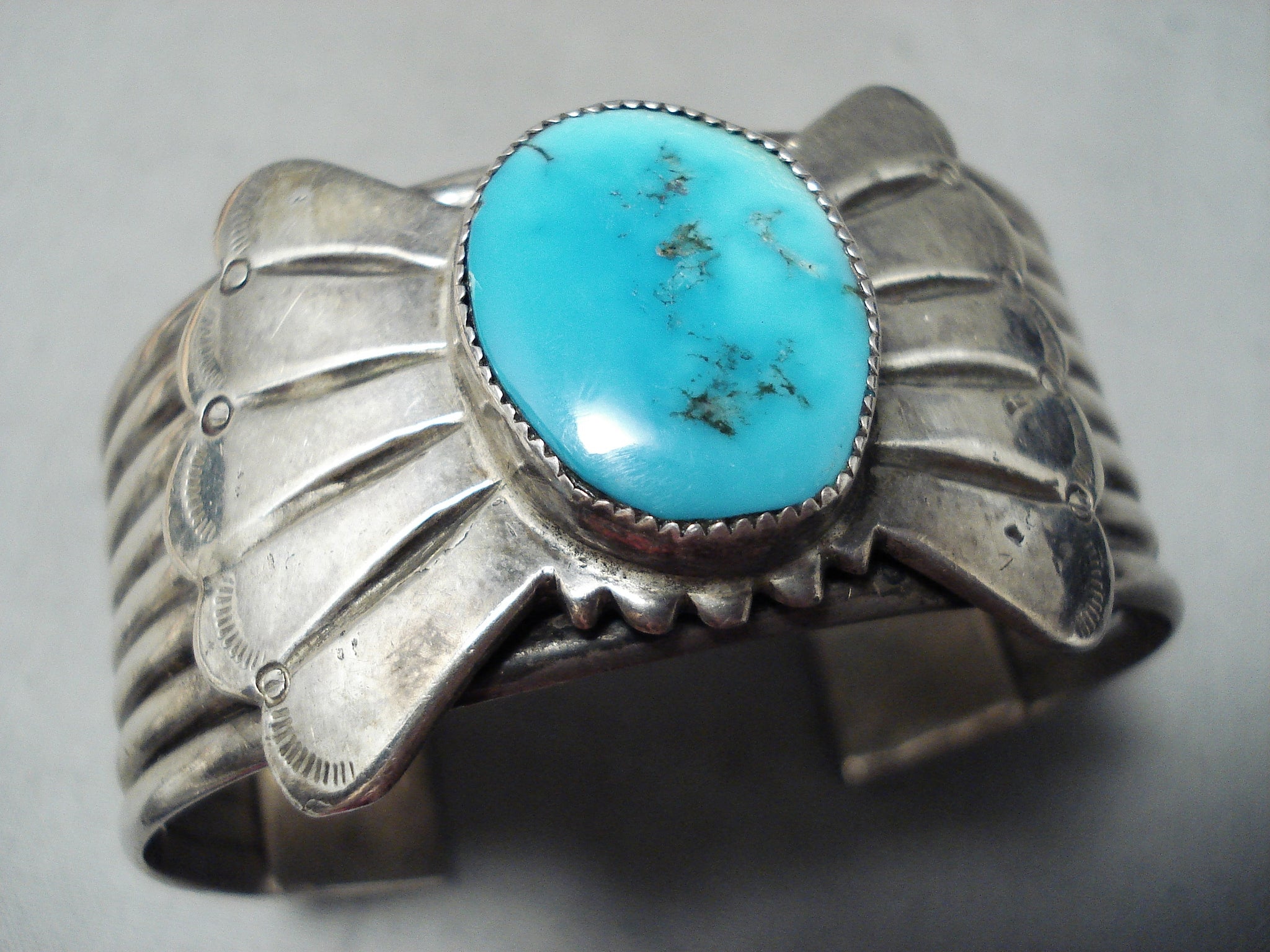 Rare Vintage Native American Navajo Butterfly Concho Turquoise