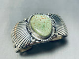 Rare Vintage Native American Navajo Carico Lake Turquoise Sterling Silver Bracelet-Nativo Arts
