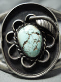 Rare Vintage Native American Navajo Carico Lake Turquoise Sterling Silver Bracelet-Nativo Arts