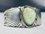 Rare Vintage Native American Navajo Carico Lake Turquoise Sterling Silver Bracelet-Nativo Arts