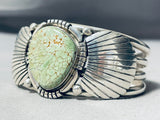 Rare Vintage Native American Navajo Carico Lake Turquoise Sterling Silver Bracelet-Nativo Arts