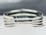 Rare Vintage Native American Navajo Carico Lake Turquoise Sterling Silver Bracelet-Nativo Arts