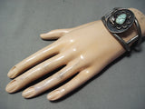 Rare Vintage Native American Navajo Carico Lake Turquoise Sterling Silver Bracelet-Nativo Arts