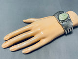 Rare Vintage Native American Navajo Carico Lake Turquoise Sterling Silver Bracelet-Nativo Arts