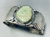 Rare Vintage Native American Navajo Carico Lake Turquoise Sterling Silver Bracelet-Nativo Arts