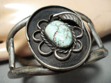 Rare Vintage Native American Navajo Carico Lake Turquoise Sterling Silver Bracelet-Nativo Arts
