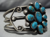 Rare Vintage Native American Navajo Elizabeth Whitman Turquoise Sterling Silver Bracelet Old-Nativo Arts