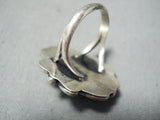 Rare Vintage Native American Navajo Ithaca Peak Turquoise Sterling Silver Ring Old-Nativo Arts