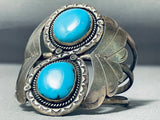 Rare Vintage Native American Navajo Old Kingman Turquoise Sterling Silver Bracelet-Nativo Arts