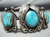 Rare Vintage Native American Navajo Old Morenci Turquoise Sterling Silver Bracelet-Nativo Arts