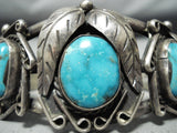 Rare Vintage Native American Navajo Old Morenci Turquoise Sterling Silver Bracelet-Nativo Arts